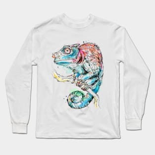 watercolor chameleon Long Sleeve T-Shirt